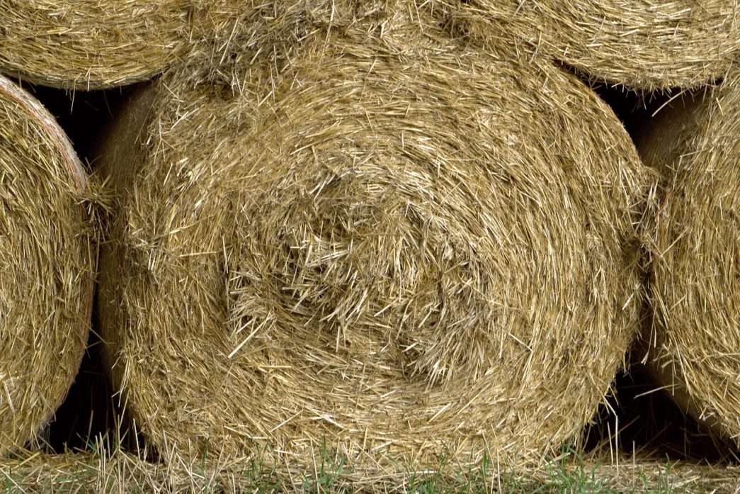 Hay bales set alight