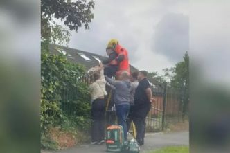 Boy stuck on fence in Kidsgrove