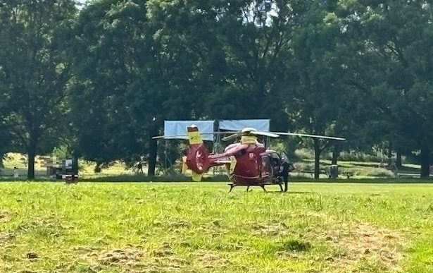 Air ambulance attends the scene at Fenton park