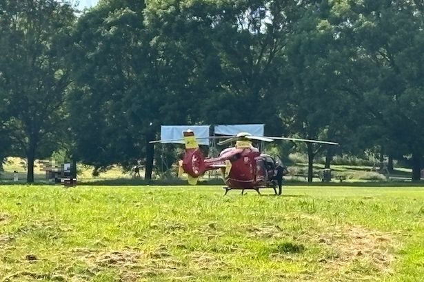 Air ambulance attends the scene at Fenton park